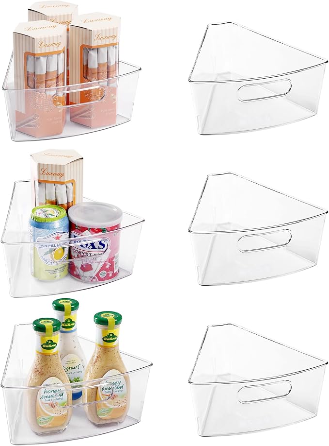 Oubonun Lazy Susan Cabinet Organizer Bins 6 Pack, 1/8 Wedge by Oubonun