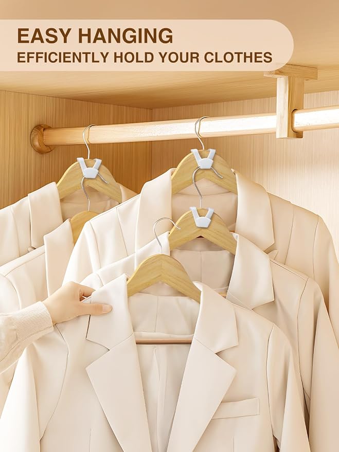 Smartor Clothes Hanger Connector Hooks 120 Pack, Hangers Space Saving | Hanger Add on Hook as Closet Organizer, Stacking Hangers, Cascading Space Saver, Closet Storage and Organization -White - Image 2