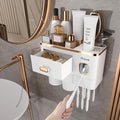 iHave Toothbrush Holders Bathrooms Wall Mount Toothpaste Dispenser & 2 Cups by ihave