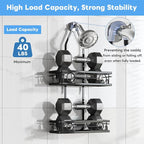 Adjustable Shower Caddy Hanging Rustproof Large-Capacity Bathroom Organizer Shower Racks with Hooks for Razor Bathroom Organizers and Storage - Image 4
