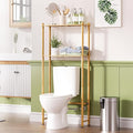 AmazerBath Bamboo Over The Toilet Storage Shelf, 2-Tier Over Toilet Organizer Rack, Freestanding Above Toilet Shelf for Bathroom, Laundry, Space Saver, Natural Color by AmazerBath