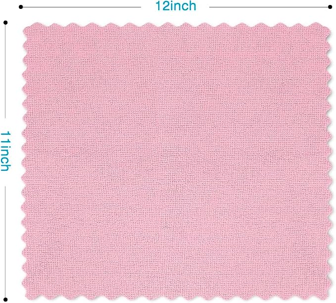 Orighty Microfiber Cleaning Cloth - 24 Pack, Pink Cleaning Rags 12x11 inch - Image 5