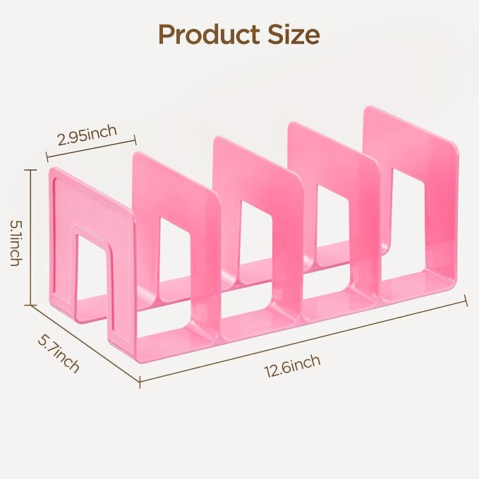 HBlife Pink Acrylic Kids Shoe Rack for Closet Organizers and Storage, Small Shoe Rack 4 Sections Toddler Baby Shoe Storage Organizer Stackable Shoe Shelf,Desk File Sorter Book Purse Organizer(2 Pack) - Image 2