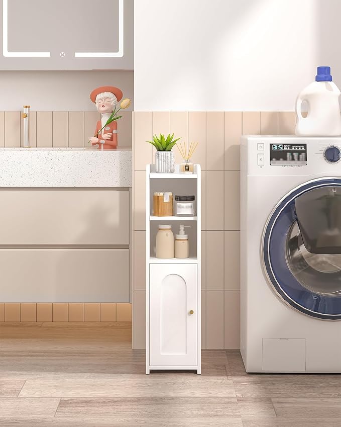 Hzuaneri Bathroom Storage Cabinet, Narrow Toilet Paper Cabinets with Doors - Image 4