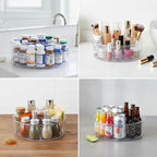 Lazy Susan Turntable Organizer, Plastic Round 360° Medicine & Vitamin Storage Tray, Rotating Pill Bottle Organizer for Bathroom Cabinet, Kitchen Countertop, Pantry, Vanity, Clear - Image 4