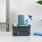 Restaurantware-Clean Tek Professional Cleaning Caddy, 1 Cleaning Supply Caddy With Handle - 4 Compartment, Multipurpose, Gray Plastic, All-Purpose, For Bathroom, Bedroom, Kitchen, Or Garden - Image 7