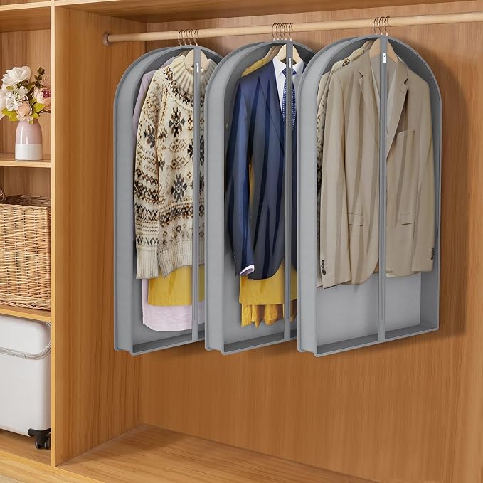 Zilink Suit Bags for Closet Storage Clear Mink Coat Storage Bag 40 in, Grey - Image 2