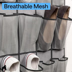 GORILLA GRIP Over the Door Shoe Organizer, 35 Large Pockets, Gray | Breathable Mesh Pocket, Space Saving Hanging Storage Holder, Closet Rack Hanger for Shoes, Pantry and Bathroom Accessories - Image 5