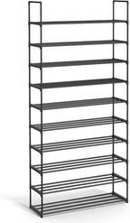 SONGMICS Shoe Rack, 10-Tier Shoe Organizer, Metal Storage Shelf | for Entryway, Upright or Upside Down, for 44-55 Pairs, Stackable, 11.8 x 36.2 x 68.1 Inches, Black ULSA011B01 by Unknown