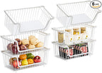 GAOKASE 6 Pcs Stackable Wire Baskets for Pantry Organizers and Storage, by GAOKASE