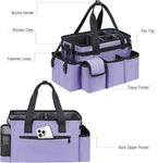 Cleaning Caddy,Cleaning Bag for Housekeepers,Cleaning Supplies Organizer with Handle,Purple - Image 3