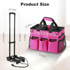 Housolution Rolling Cleaning Caddy Bag with Wheels, Rose Red - Image 7