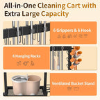 Broom Holder with Cleaning Supplies Organizer, 18" Wx11.8 Dx34.6 H - Image 4
