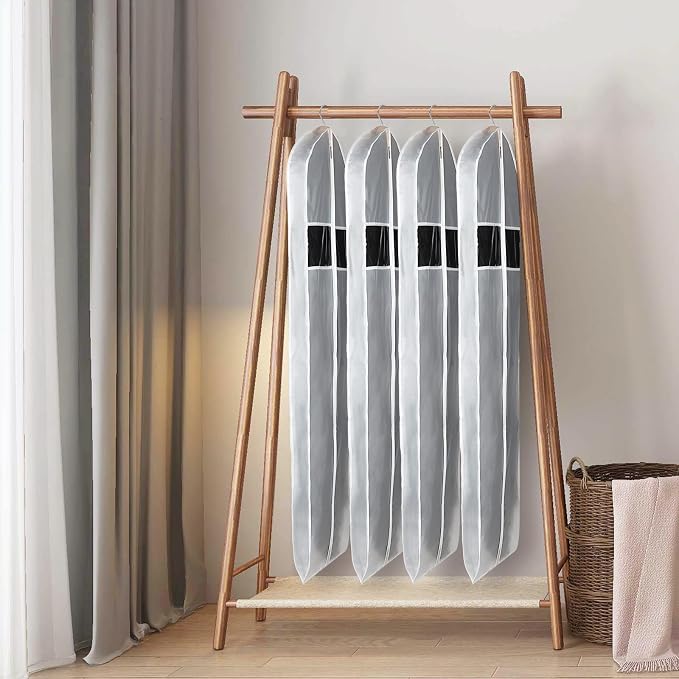 Zilink Long Dress Garment Bags for Storage Clear Coat Cover Bag 60 in,2Pack - Image 3