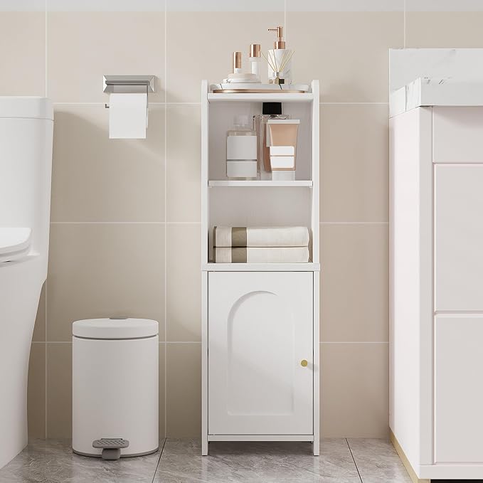 Hzuaneri Bathroom Storage Cabinet, Narrow Toilet Paper Cabinets with Doors by Hzuaneri