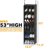 SpaceAid 2 Pack Hanging Closet Organizer and Storage with Dividers, 24 Compartments Hanging Shoe Shelves for Closet, Wardrobe, RV, Garment Rack - Black - Image 2