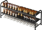 INGIORDAR 2 Tier Long Shoe Rack Organizer for Closet Metal Shoe Storage by INGIORDAR