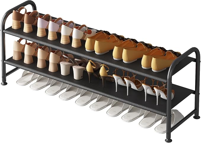 INGIORDAR 2 Tier Long Shoe Rack Organizer for Closet Metal Shoe Storage by INGIORDAR
