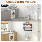 Housolution Wall Mount Broom Holder Hanger Laundry Room Storage Shelves - Image 5