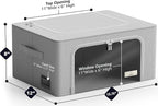 Sorbus Clothes Storage Bins, Clear Window & Handles (4 Pack, Gray) | Large foldable stackable boxes have easy-carry grips for bedding and linens in closets, bedrooms and laundry rooms. - Image 3
