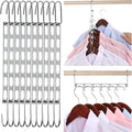 Metal Space Saving Hangers for Clothes, Collapsible Hanger Organizer 10Pack by TREES+%26+BREEZE