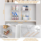 2 Set,2 Tier Pull Out Cabinet Organizer for Supplement and Medication Bottle Organizers,10.4" Deep Pantry Organizers Drawer and Sliding Clear Under Sink Organizer for Bathroom Vanity and Under Counter - Image 4