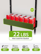 8-Tier Over Door Organizer, Sturdy Slim Hanging Spice Rack for Cabinet & Pantry, Black - Image 5