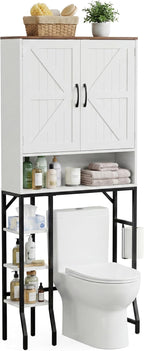 Over The Toilet Storage Cabinet,31" W Bathroom Organizer, White - Image 9