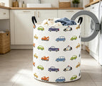 Baby Laundry Basket Baby Nursery Hamper Kids Laundry Basket Toy Storage Bin for Boys Room Decor Gift Baskets for Bedroom Bathroom(Car) - Image 3