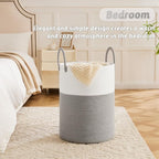 Artfeel Laundry Basket,Woven Cotton Rope Laundry Hamper,100L for Decorative Storage of Dirty Clothes,Toys and Blankets in Bathroom,Baby Room and Living Room - Image 4