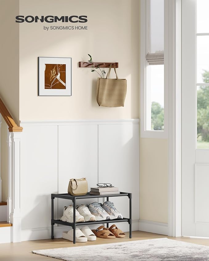SONGMICS 2-Tier Shoe Rack, Space-Saving, Shoe Storage Organizer - Image 2