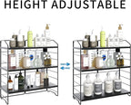 BOIVSHI Bathroom Countertop Organizer, 3-Tier Bathroom Counter Organizer, 8-Levels Height Adjustable, Bathroom Organizer for Kitchen, Pantry, Livingroom, Offices Storage, Metal Black - Image 4