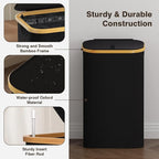 Bathola Laundry Hamper with Lid, Laundry Basket with Removable Bag, Black - Image 6