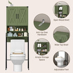 Vabches Metal Frame Over The Toilet Storage Cabinet, Green - Image 3