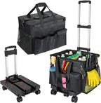 Housolution Extra Large Rolling Cleaning Caddy Bag with Wheels, Black by Housolution
