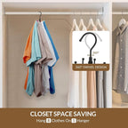 ZEDODIER Space Saving Hangers for Clothes,Rotatable Sturdy Shirt Hangers with 8 Hooks, Non Slip Multiple Shirt Organizer for T-Shirts Sweatshirts Hoodies, Black - Image 3
