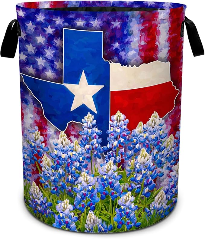Texas Flower Laundry Basket Foldable Laundry Hamper With Handles Clothes Storage Bucket Organizer Laundry Bag For Bedroom Bathroom Laundry Storage 19.6 x 15.7 by WtallasiSei