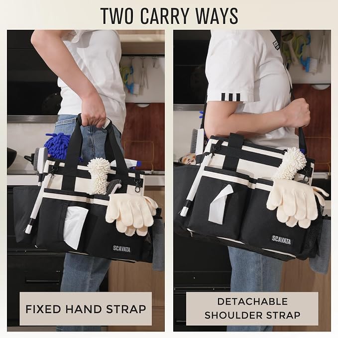 SCAVATA Compact Wearable Cleaning Caddy with Handle & Shoulder Straps - Image 6