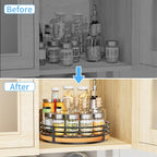 Wood Lazy Susan Turntable Organizer - 11" Round Wooden Lazy Susan for Cabinet Kitchen Countertop Dining Table Pantry Cupboard Bathroom Coffee Bar Spice Storage Home Decor - Image 4