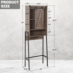 Over Toilet Storage Cabinet with Barn Door & Adjustable Shelves - Image 3