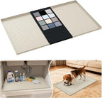 URMONA Waterproof Silicone Under Sink Mat 31'' x 19'' Shelf Liner for Kitchen and Bathroom, Cabinet and Counter Protector, Storage and Organizers, Litter Mat, Pet Cat Puppy Essentials(Cream) by URMONA