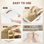 2-Pack Shoe Organizer for Closet, Foldable Shoe Storage Container with Adjustable Dividers & Clear Lid, Holds Up to 12 Pairs, Space-Saving Shoe Boxes, White - Image 5