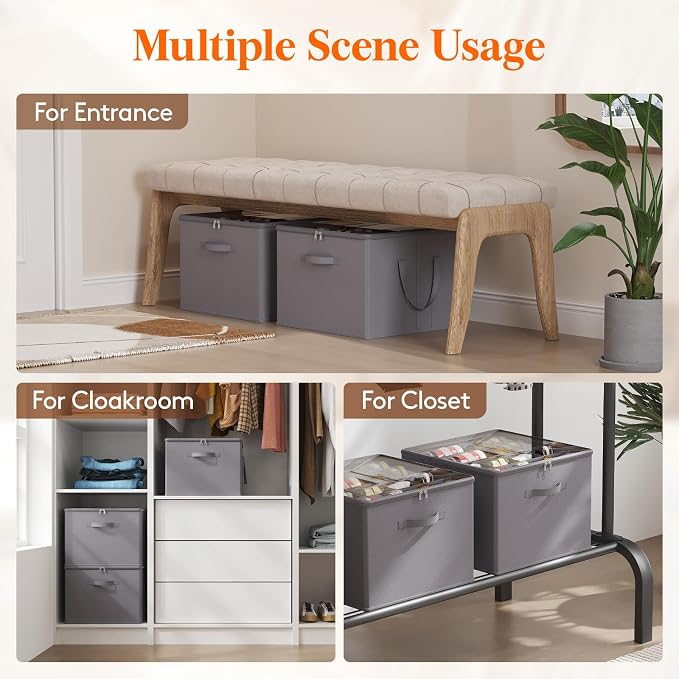 Lifewit Shoe Storage Organizer for Closet, Holder Box, 1 Pack, Gray - Image 9