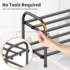 Hleelomi 2-Tier Metal Expandable Shoe Rack for Closet and Entryway, Black - Image 4