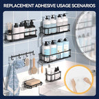YASONIC 9-Pack Shower Caddy Adhesive Replacement - Transparent Shower Adhesive Strips, No Drilling Hooks for Bath Storage Shelves, Kitchen Racks, Basket & Soap Holder - Image 8