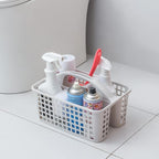 Portable Shower Caddy Basket Plastic Storage Basket with Divided Light Grey - Image 7
