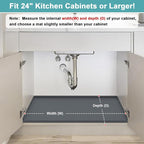 Silicone Under Sink Mat 22" x 19", Under Sink Mats for Kitchen Waterproof, Under Sink Protector Mats for Cabinets, Under Sink Tray Organizer for Kitchen and Bathroom, Gray - Image 3