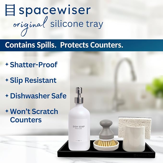 Spacewiser Silicone Countertop & Vanity Tray – 11.7” Bathroom Counter Tray - Image 2