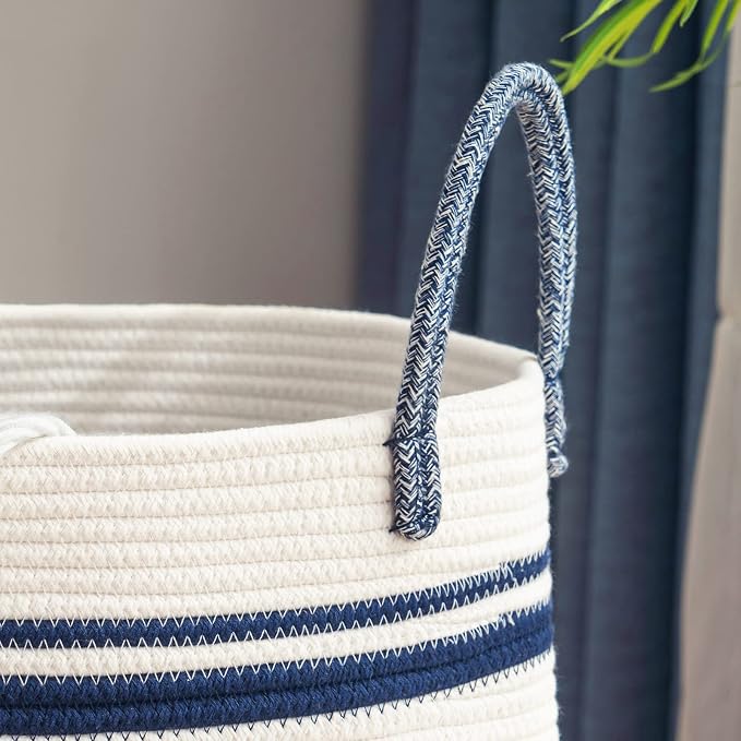 YOUDENOVA Cotton Rope Laundry Hamper Basket, 72L Blanket Basket for Nursery - Image 8