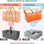 BALEINE 4-Pack Oversized Moving Bags with Reinforced Handles, Heavy-Duty Storage Tote for Clothes, Moving Supplies (Orangel, 4-Pack) - Image 4